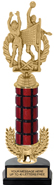 Wreath Riser Mahogany Column Trophy on Horseshoe Base [13 inch]