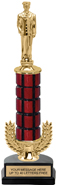 Wreath Riser Mahogany Column Trophy on Horseshoe Base [14 inch]