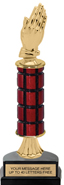 Stem Riser Mahogany Column Trophy on Horseshoe Base [12 inch]