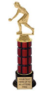 Mahogany Column Trophy on weighted black base [12 inch]
