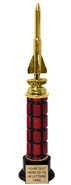 Mahogany Column Trophy on weighted black base [13 inch]