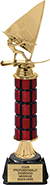 Stem Riser Mahogany Column Trophy on Synthetic Base [14 inch]