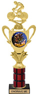 1/2 Cup Insert Riser Mahogany Column Trophy [14 inch]