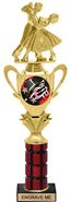 1/2 Cup Insert Riser Mahogany Column Trophy [16 inch]