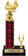 Mahogany Column Trophy with 1 Trim [13 inch]