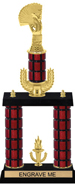 Wreath Riser Mahogany Two-Post Trophy [21 inch]