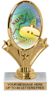 Oval-Shaped Color Insert Trophy