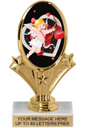 Oval-Shaped Color Insert Trophy