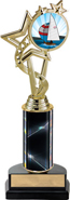  EXCLUSIVE Color Insert Trophy w/ Column on Marble Tone Base [10.5 inch]