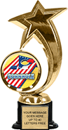 Shooting Star Spinning Insert Trophy on Synthetic black base