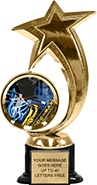 Shooting Star Spinning Insert Trophy on Synthetic black base