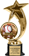 Shooting Star Spinning Insert Trophy on Synthetic black base