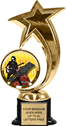 Shooting Star Spinning Insert Trophy on Synthetic black base