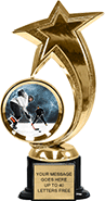 Shooting Star Spinning Insert Trophy on Synthetic black base