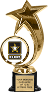 Shooting Star Spinning Insert Trophy on Synthetic black base