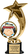 Shooting Star Spinning Insert Trophy on Synthetic black base
