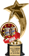 Shooting Star Spinning Insert Trophy on Synthetic black base