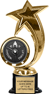 Shooting Star Spinning Insert Trophy on Synthetic black base