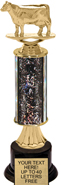 12 inch Gold Stem Riser Trophy on Round Synthetic Base