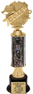 12 inch Gold Stem Riser Trophy on Round Synthetic Base