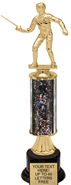 12 inch Gold Stem Riser Trophy on Round Synthetic Base