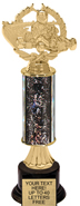 12 inch Gold Stem Riser Trophy on Round Synthetic Base