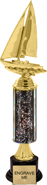 12 inch Gold Stem Riser Trophy on Round Synthetic Base
