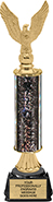 Gold Stem Riser Trophy on Horseshoe Synthetic Base [14 inch]
