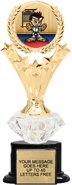 5 Star Wreath Insert Diamond Riser Trophy on Synthetic Base [8.5 inch]