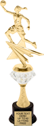 Basketball Female Shooting Star Diamond Riser Trophy on Synthetic Base [11.5 inc