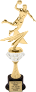 Basketball Male Shooting Star Diamond Riser Trophy on Synthetic Base [11.5 inch]