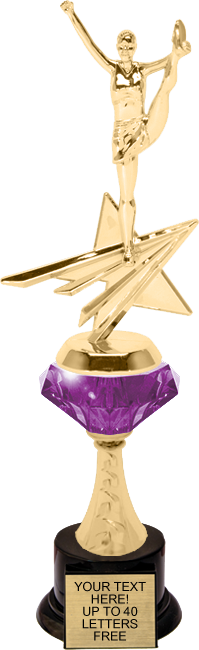 Cheer Shooting Star Diamond Riser Trophy on Synthetic Base [11.5 inch]