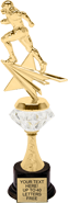 Football Shooting Star Diamond Riser Trophy on Synthetic Base [11.5 inch]
