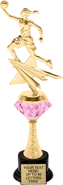Basketball Female Shooting Star Diamond Riser Trophy on Synthetic Base [13 inch]