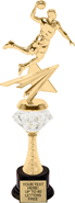 Basketball Male Shooting Star Diamond Riser Trophy on Synthetic Base [13 inch]