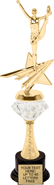 Cheer Shooting Star Diamond Riser Trophy on Synthetic Base [13 inch]