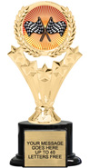 5 Star Wreath Color Insert Trophy on Black Weighted Base [7.25 inch]