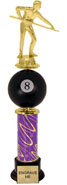15 inch Spinning Squeezable Billiards 8-Ball Riser Trophy