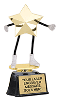 Star Posable Trophy Dudez on Black Round Base