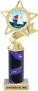Star & Pennant Color Insert Trophy w/ Column