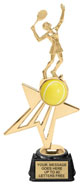 Tennis Star Fire Trophy w/ Figurine