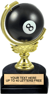 Billiards Trophy with Spinning Squeezable Ball