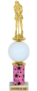 12 inch Spinning Squeezable Golf Ball Riser Trophy