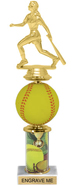 Spinning Squeezable Softball Riser Trophy [12 inch]