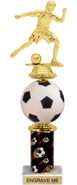 12 inch Spinning Squeezable Soccer Ball Riser Trophy