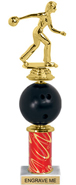 12 inch Spinning Squeezable Bowling Ball Riser Trophy