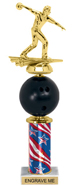 14 inch Spinning Squeezable Bowling Ball Riser Trophy