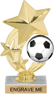 6 inch Soccer Shooting Star Spinning Trophy