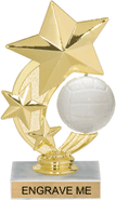 6 inch Volleyball Shooting Star Spinning Trophy