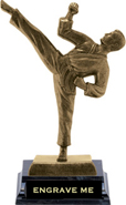Martial Arts Male XL Antiques Gold Tone Figures